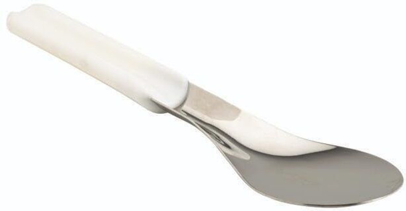 KMW Stainless Steel Ice Cream Spatula with White PVC Handle Kitchen Scoop