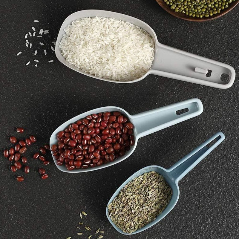 Comfortinglives Kitchen Scoop Spoon Plastic Ice Scoop Durable Household 3 Pc Assorted Pack Set Kitchen Scoop