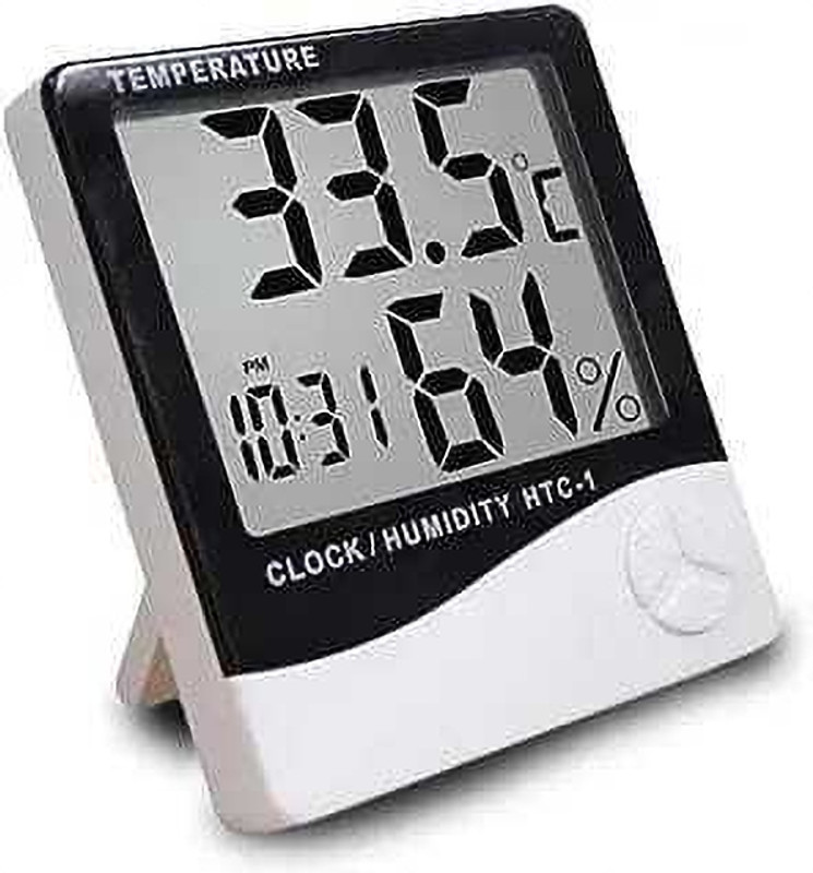 Myqualitysure Temperature Humidity Time Display Clock Room Temperature Wall Mount for Home Touch Free Kitchen Thermometer