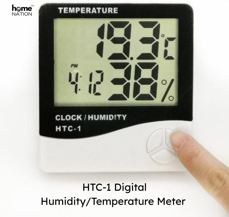 GoodsBazaar NKIT-HTC-1 Temperature Humidity Time Display Meter with Alarm Clock HTC-1 Instant Read Thermocouple Kitchen Thermometer