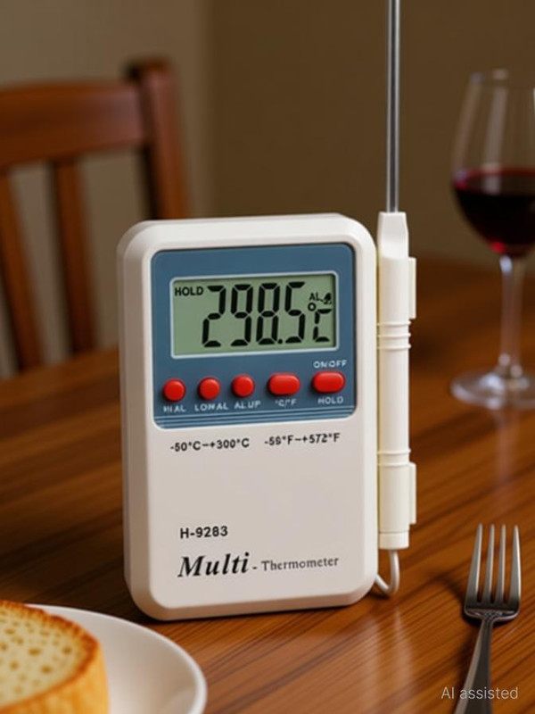 ACU-CHECK Digital Multi Steam Thermometer With External Sensing Probe For Ventilation Food Thermometer with Fork Kitchen Thermometer