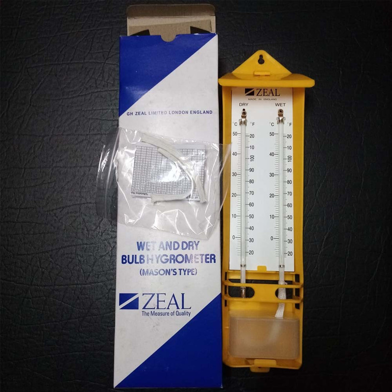 BALRAMA Wet & Dry Bulb Hygrometer Humidity Temperature Meter Tester Wall Room PSYCHROMETER -20° to 50°C Instant Read Thermocouple Kitchen Thermometer