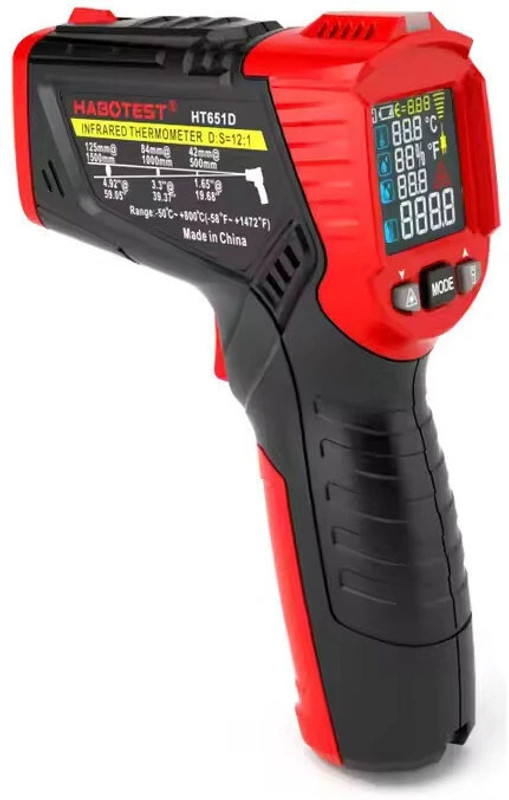 HABOTEST HT651D Digital Non-contact Infrared Pyrometer Industrial Thermometer Touch Free Kitchen Thermometer