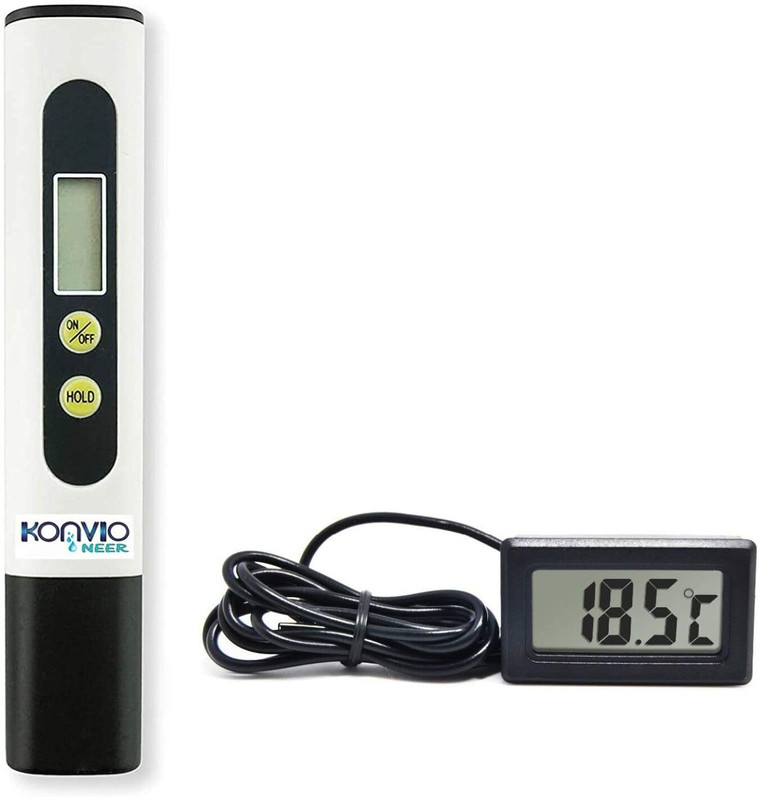 konvio neer TDS Meter for Water Quality Tester with Mini Meter for Room temperature Instant Read Thermocouple Kitchen Thermometer