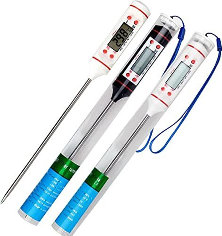 AS TOOL CENTER Digital Thermometer LCD Waterproof Cooking Food Meat Probe BBQ Thermometer Thermometer with Fork Kitchen Thermometer