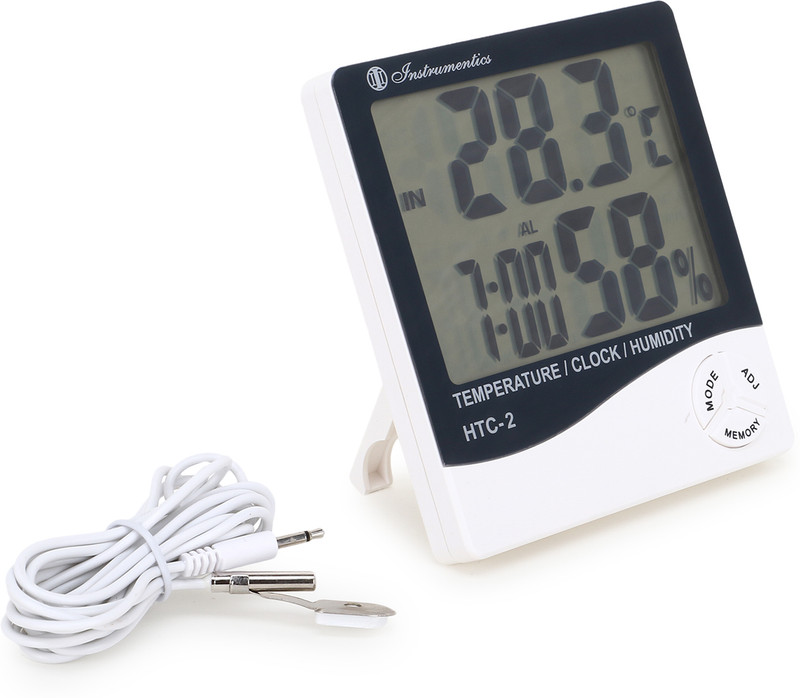 DGARYS Humidity Indicator, Clock Durable & Highly Accurate Large LCD Display HTC-2 Touch Free Kitchen Thermometer