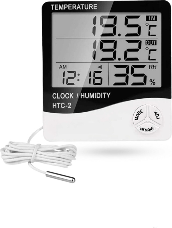 Octec Digital Indoor Hygrometer Thermometer Temperature Humidity Monitor Alarm Memory Thermometer with Fork Kitchen Thermometer