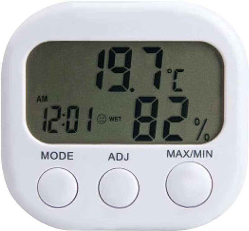 MxRady LCD Digital Thermohygrometer, Indoor & Outdoor, Time with Alarms Function Touch Free Kitchen Thermometer