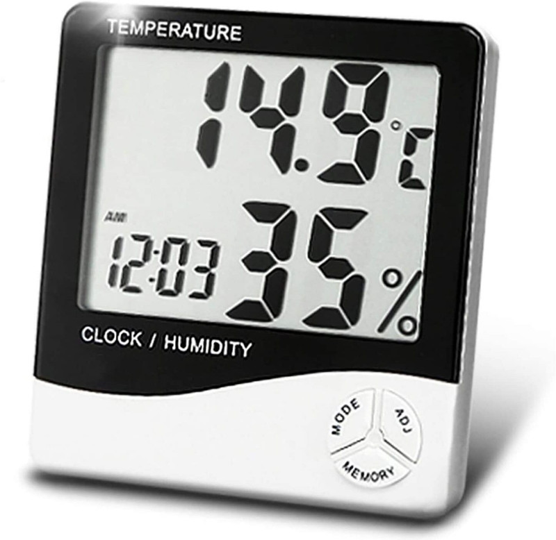MSSI MSSI_Digital Temperature & Humidity Meter Hygrometer with Clock_027 Thermometer with Fork Kitchen Thermometer