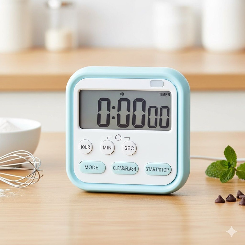 MOBDESK Compact Digital Cooking Timer for Baking, Study & Workout – Loud Beep Alarm Digital Kitchen Timer