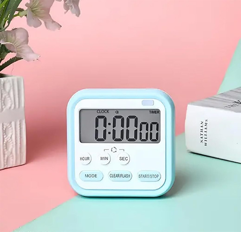 Dobzla Blue Study Timer Stopwatch Large Digit Countdown,Loud Alarm, Magnetic Back Stand Digital Kitchen Timer