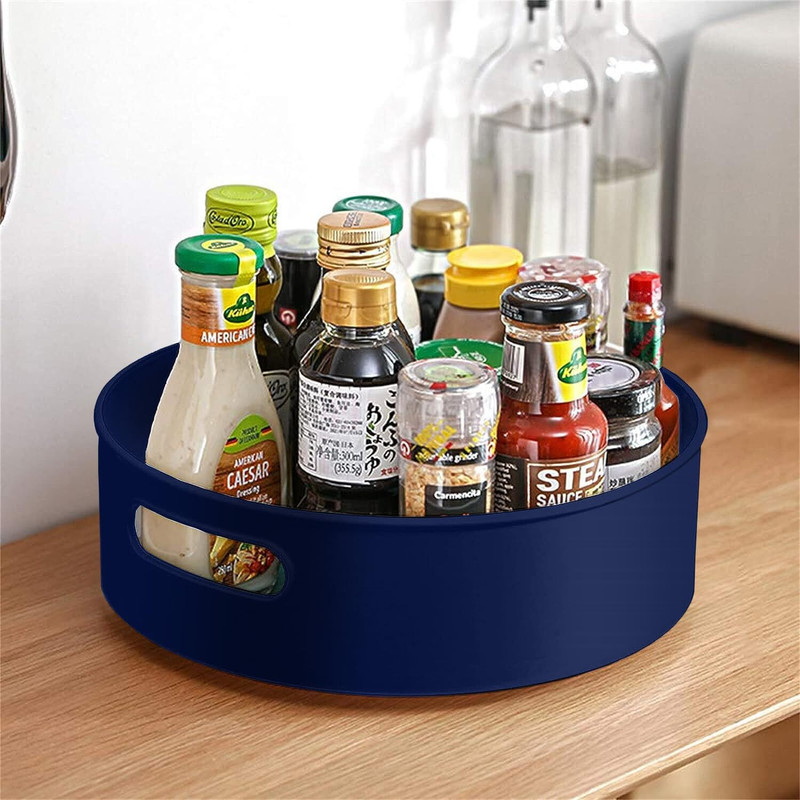 Flipkart SmartBuy Plastic MultiPurpose 360° Rotating Organizer Tray, Space-Saving Kitchen & Pantry Storage Storage Basket(Pack of 1)