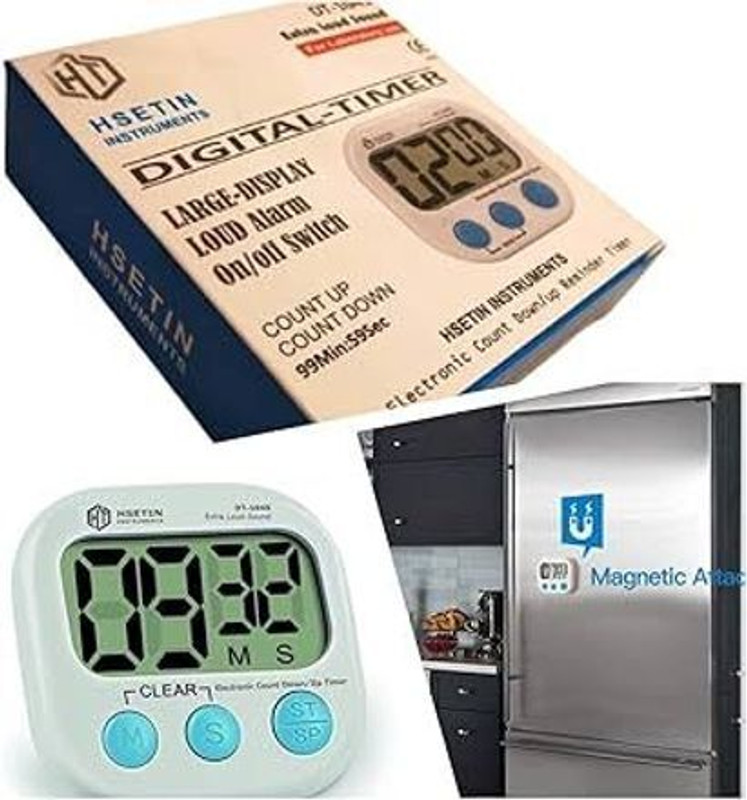 MxRady Digital Count Down/Up Timer with Magnetic Clamp & Loud DT-1045 Digital Kitchen Timer