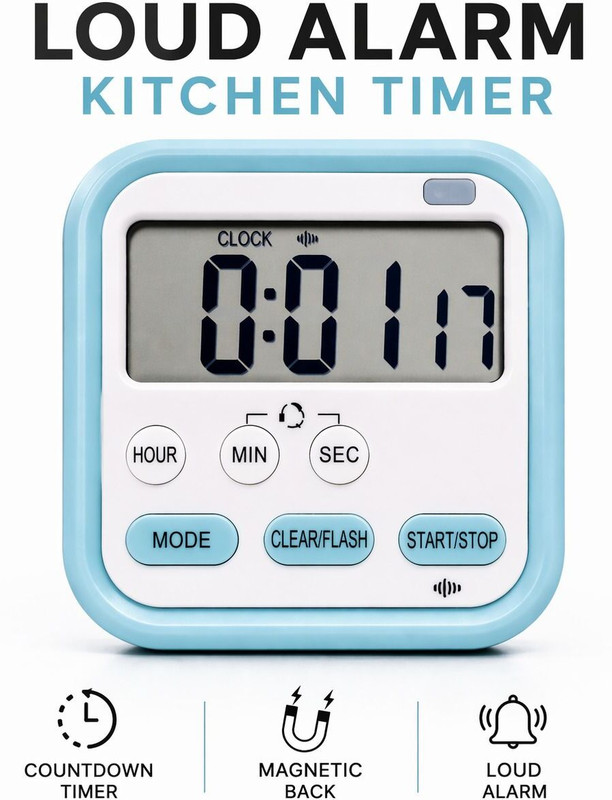 ELNEOR KTBLU01 Digital Kitchen Timer