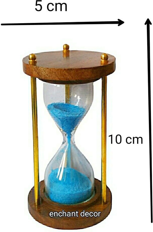 Asha Enchant Decor Wooden and Brass Sand Timer Hour Glass Sandglass Clock Analog Kitchen Timer
