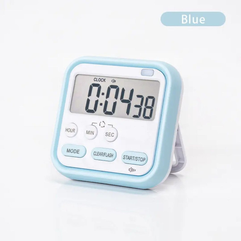 EA INC Timer Clock with Large LCD Digital Display, Timer Study, Blue Digital Kitchen Timer