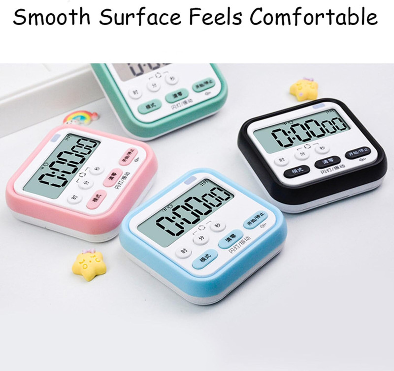 TINSUHG Stopwatch with LCD Display and Retractable Stand, Timing Alarm Clock Digital Kitchen Timer