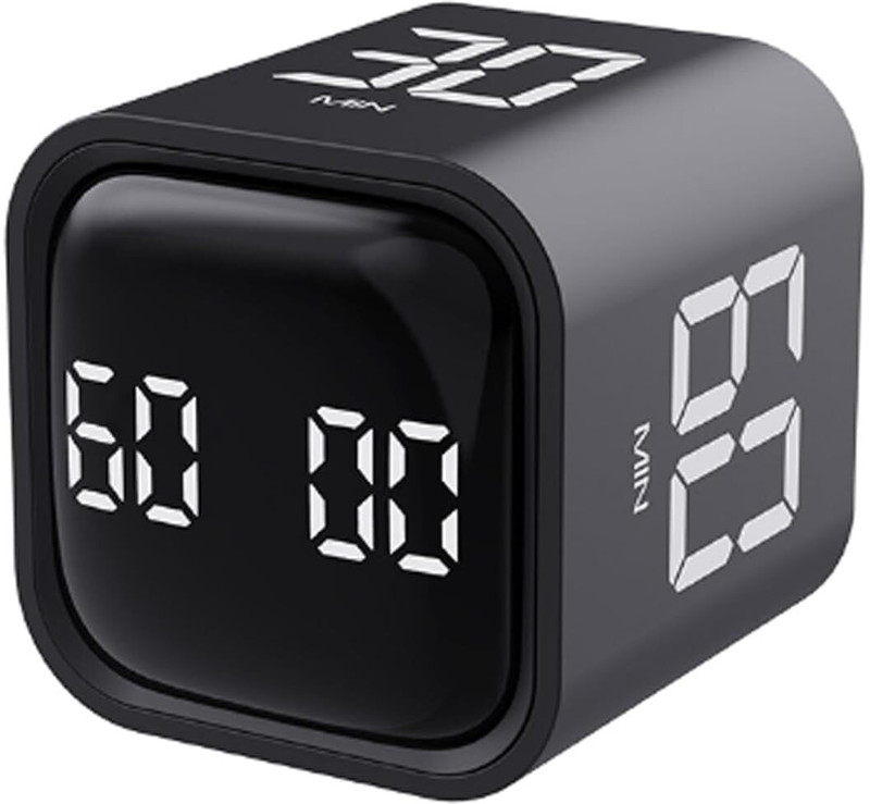 DAEEXINO 1 pack Rotating Pomodoro Timer 5,10,30, 60 Minutes Preset Digital Kitchen Timer
