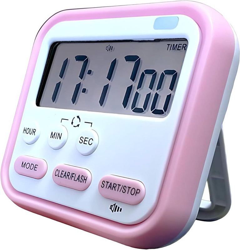 Krewill Magnetic Timer Alarm Clock with Large LCD Digital Kitchen Timer