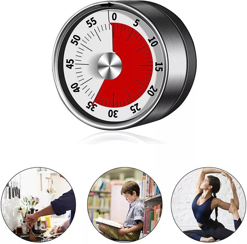 SEVENSPACE Kitchen Timer Magnetic,Timer for Kids,60-Minute Countdown with Loud Alarm Analog Kitchen Timer