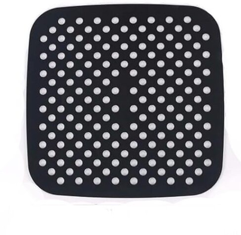 J REUSABLE Air Fryer Liners – 8.5 Inch NON-STICK Silicone Basket Mats Black Digital Kitchen Timer