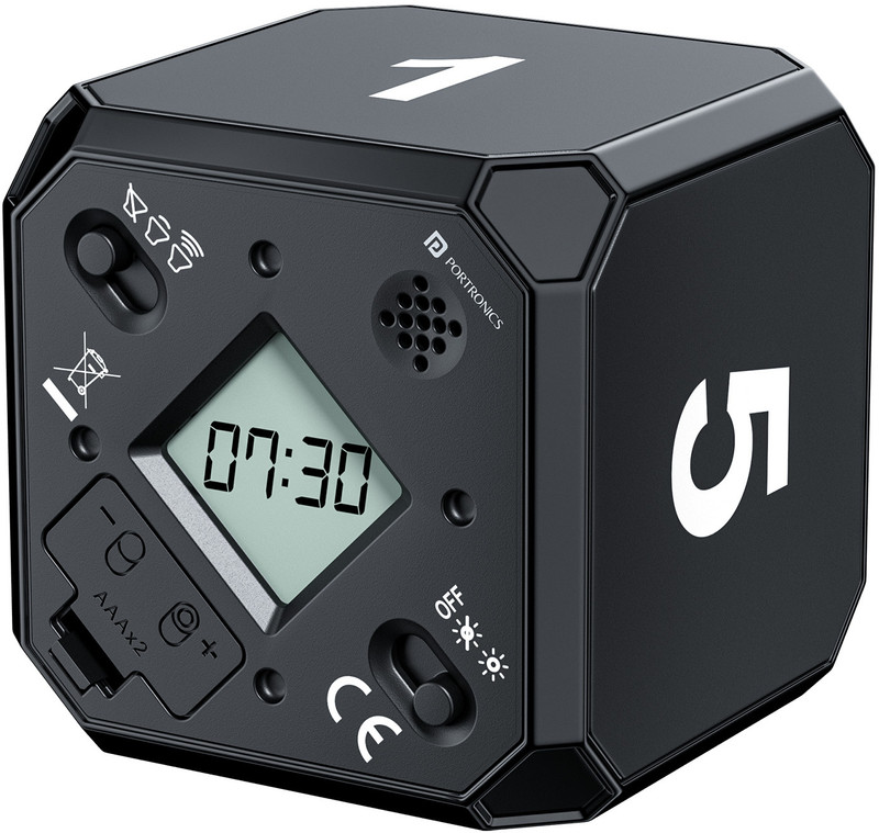 Portronics Timeout, Smart 1, 5, 7, 9 Minute Count Down Timer Cube with Audio Visual Alarm Digital Kitchen Timer