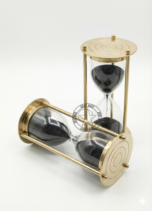 ZEST BIZZ Solid Brass Small Sand Timer Sand Glass Clock 4 inch YVXS Analog Kitchen Timer