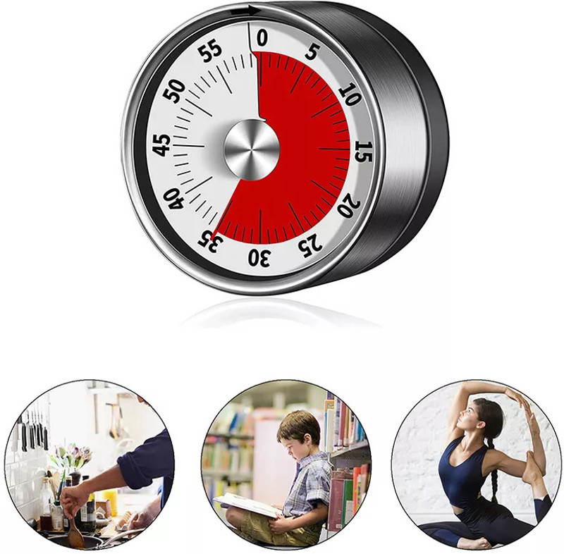 Dwiza Enterprise Kitchen Timer Magnetic,Visual Timer for Kids,60-Minute Timer with Loud Alarm Analog Kitchen Timer