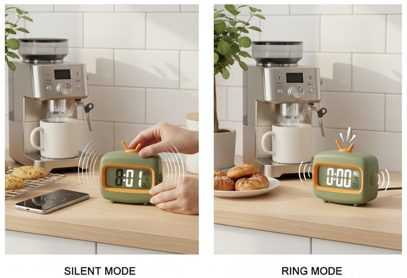 OXXIHOME Flashing Light Study Timer for Students Cooking Digital Kitchen Timer