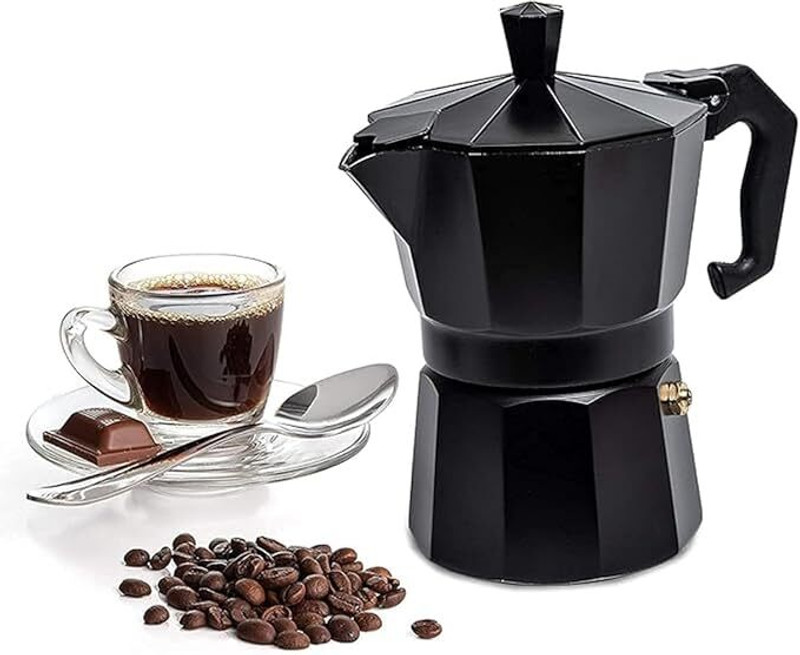Shreedhar Impex 2 Cup Italian Style Moka Pot Stovetop Espresso Coffee Maker Analog Kitchen Timer