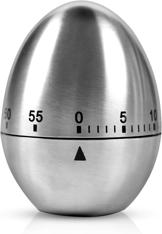 WROPZO Stainless Steel Egg Timer Mechanical Kitchen Timer, Durable Manual Cooking Timer Analog Kitchen Timer