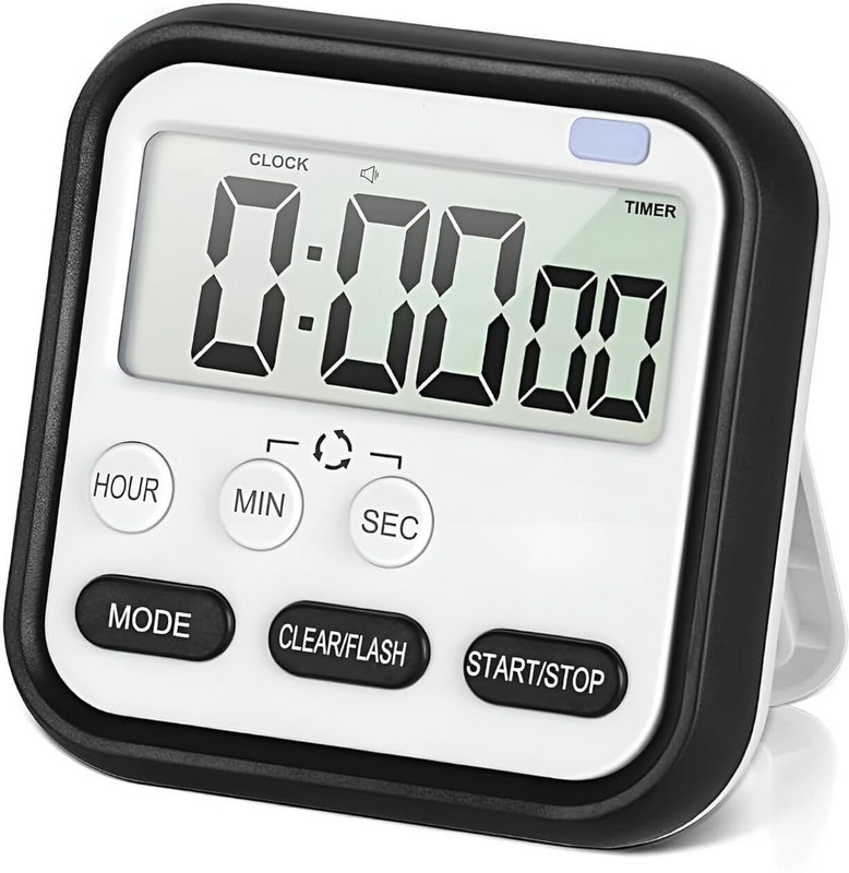 KitchExpo Digital Timer with Clock for Cooking, Loud Alarm Cute Cartoon Digital Digital Kitchen Timer