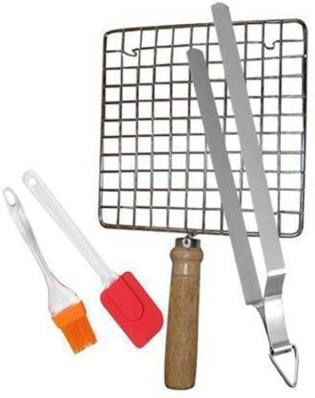 VKR universe PRSXBBS_07 PRSXBBS_Tong_07_TongSet 27 cm Roasting Tong Set Kitchen Tool Set(Multicolor, Brush, Spatula, Tong, Roaster)