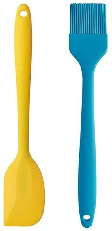 chapo Full Silicone Spatula Combo with Oil Pastry Brush (pack of-2) Kitchen Tool Set(Multicolor, Brush, Spatula)