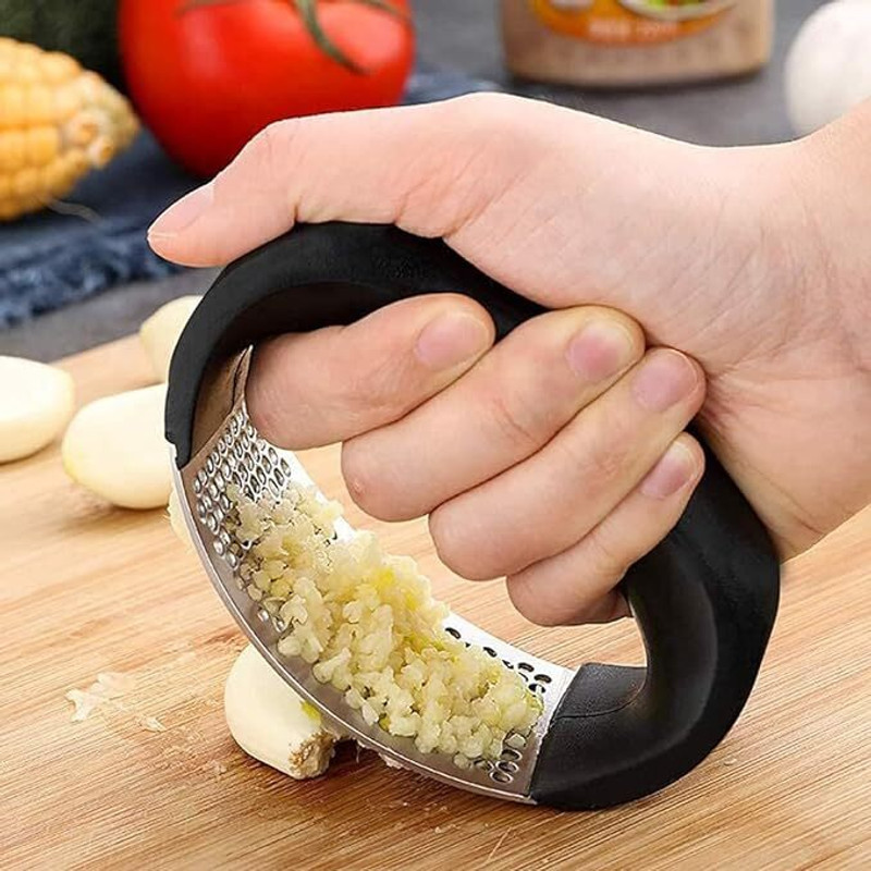 Freven Garlic Press Rocker Garlic Crusher Squeezer Slicer Mincer Chopper Kitchen Gadget Garlic Press(Multicolor)