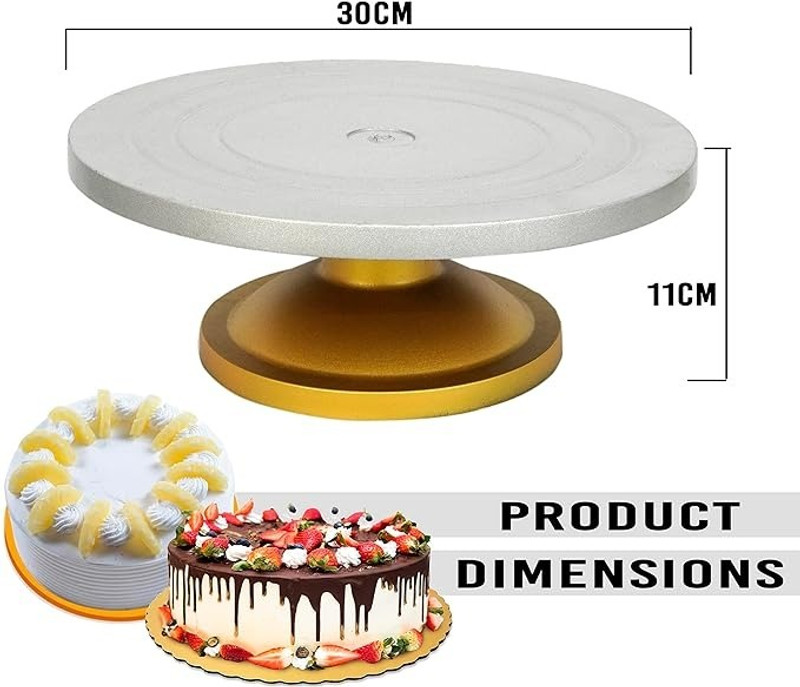 Greenstone Plastic Cake Server (Gold, Silver, Pack of 1) Kitchen Tool Set(silver golden, Baking Tools)