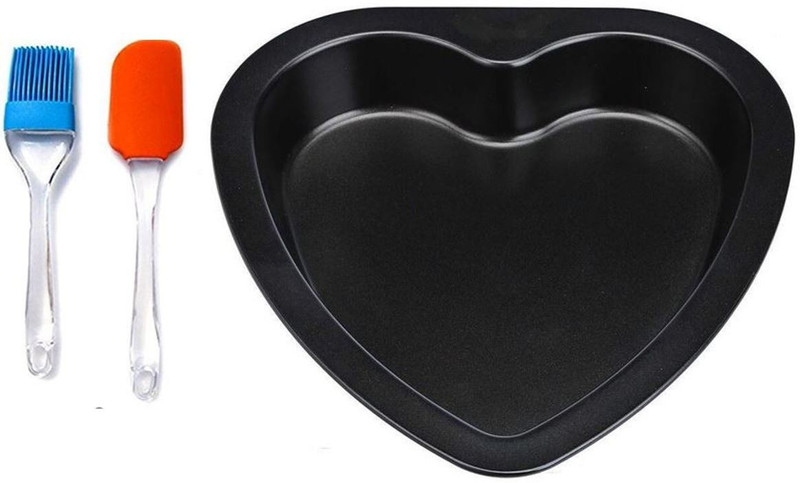 ALAMDAAR Heart Microwave Safe OTG Safe Cake Combo Kitchen Tool Set(Black, Baking Tools, Brush)