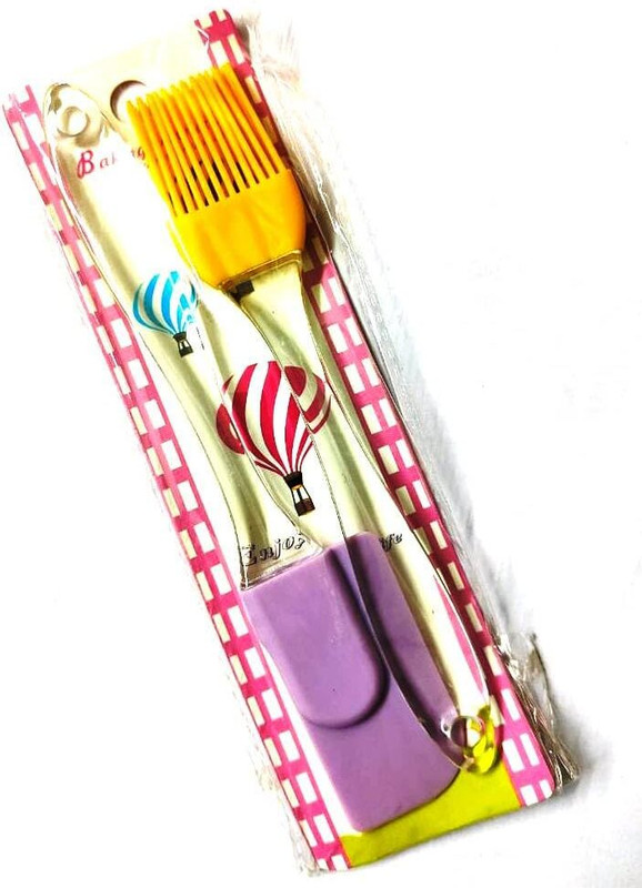 rabison Silicone Non-Sticky Spatula and Basting Brush (Oil Brush) Reusable Kitchen Set Kitchen Tool Set(Brush, Spatula)