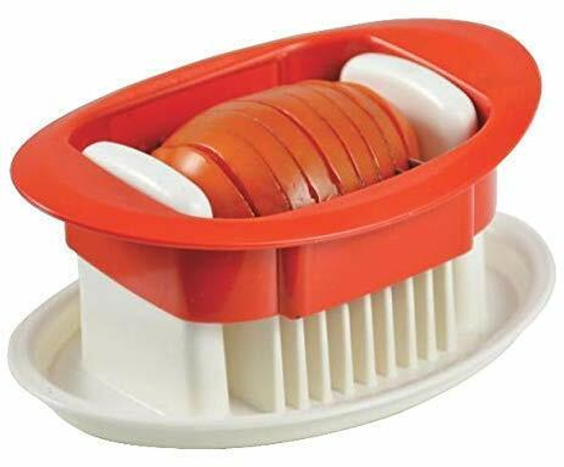 JM SELLER Tomato & Vegetable Slicer Egg Cutter Salad Maker with Safety Holder Made from Stainless Steel Sharp Blade Vegetable & Fruit Slicer Vegetable Slicer(1)