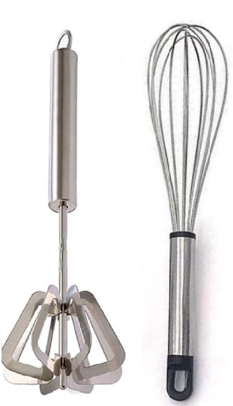 AKsells Multipurpose Egg Whisker and whisker combo Handblender pack of 2 Kitchen Tool Set(steel, Masher, Whisk)