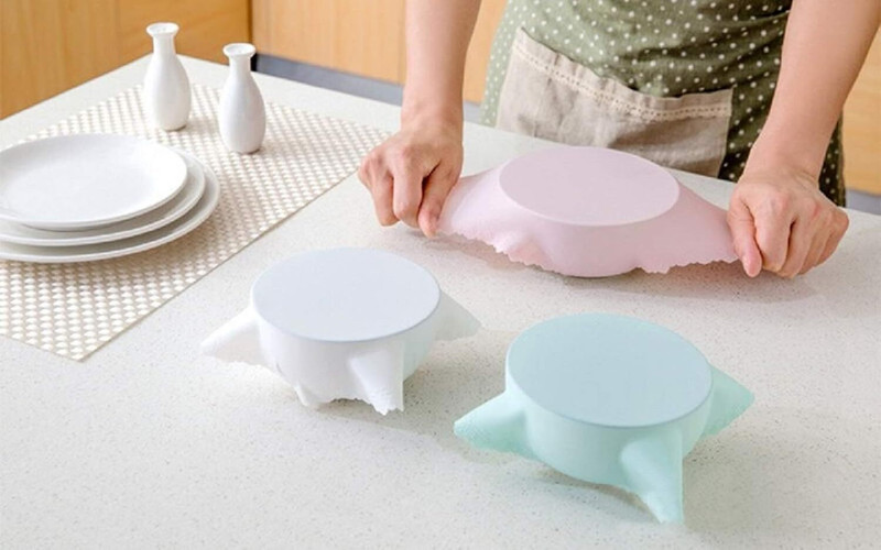 V2H 20cm Seal Fresh Bowl Cover Leak Prevention Microwave Oil - proof Cap Heating Lid 9 inch Lid, Pack of 1(Silicone)