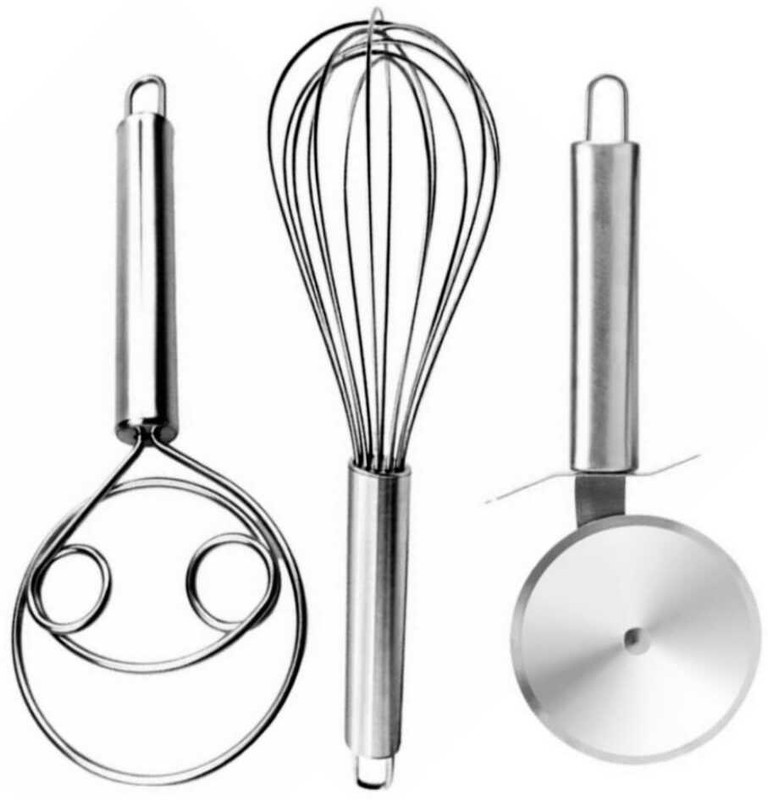 Fably 3pc Stainless Steel Combo Set Kitchen Tool Best Product Steel Tools. (pack of 3) Rolling Pizza Cutter(Stainless Steel)