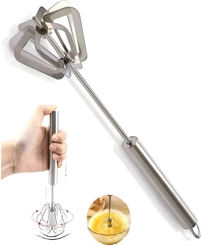 ORIVIA Stainless Steel Hand Whisk, Hand Blender, Hand Mixi, Egg Beater,Hand Blender Kitchen Tool Set(Silver, Blender)