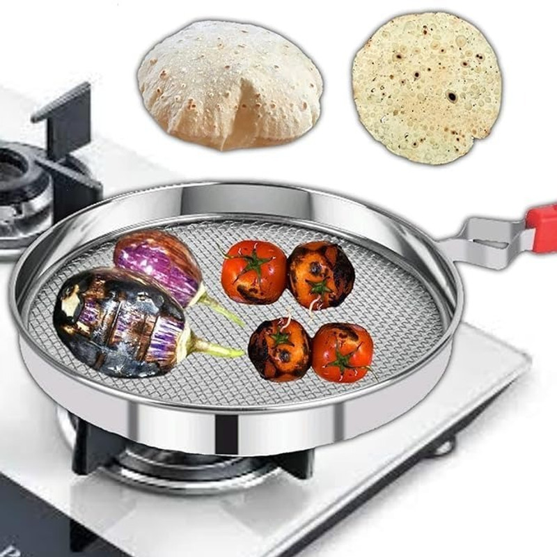 Bekner Phulka Grill Roaster, Handle Steel Papad jaali Kitchen Tool Set(Steel, Roaster)