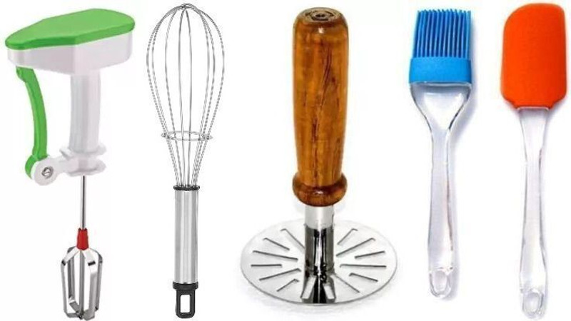 Flipkart SmartBuy And Power Free Hand Blender (Pack Of 5) Kitchen Tool Set(Multicolor, Masher, Whisk)