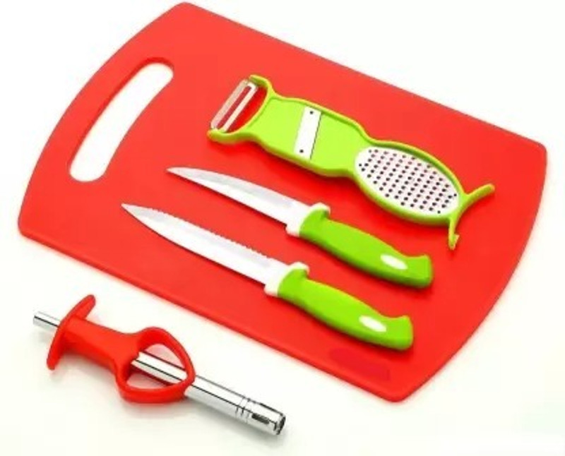 Skywhale Gas Lighter Lowest Price Kitchen Tool Set, Kitchen Tool Set(Red, Green, Cutting Board, Gas Lighter, Grater, Knife, Peeler)