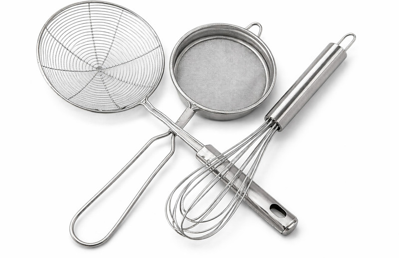 KIVO KIVO Kitchen Tool Set(Silver, Whisk, Strainer, Skimmer, Blender)