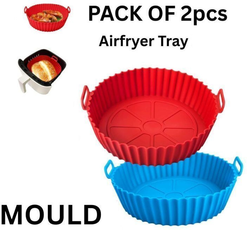 RHHG E COM 2pcs Reusable Air Fryer Silicone Pot Liners Replacement of Flammable Paper Kitchen Tool Set(red,blue, Baking Tools)