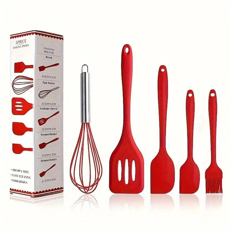 IMPRONOW Silicone Spatula Set of 5 Non Stick pan, Spatula For Cooking - Heat Resistant Kitchen Tool Set(Baking Tools)