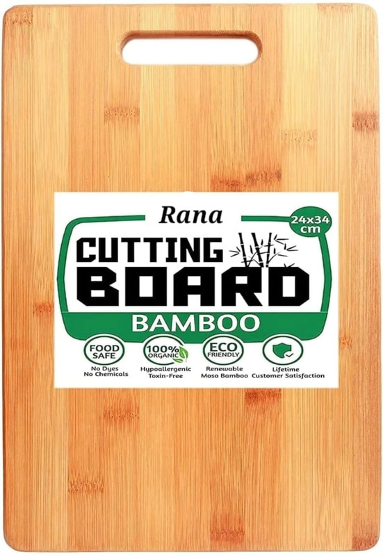 RanaCreation Wooden chopping board for kitchen Wooden Cutting Board(Brown, White Pack of 1 Dishwasher Safe)